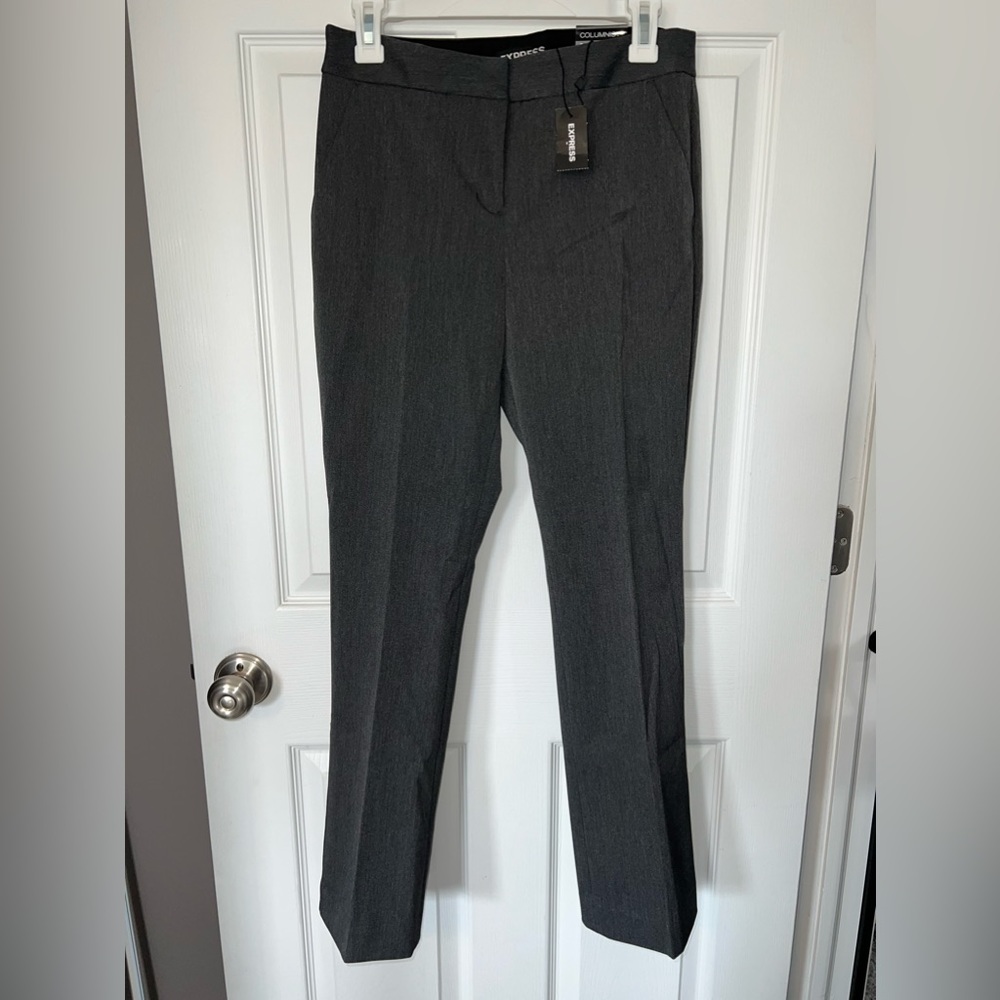 NWT Express Columnist Dress Pants Charcoal Gray sz 4s